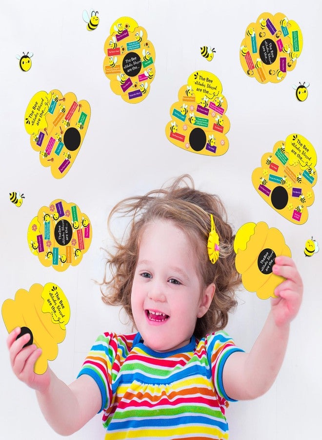 Memorywuu 24 Sets Bee Attitude Sign Craft Kit Beatitudes VBS Sunday School Craft Bee Religious Crafts DIY Christian Bible Kit for Preschool Classroom Home Church School Activities Party Supplies - Image 4
